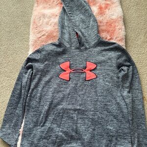 Under Armour Women's Gray Hoodie with Pink Logo